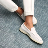 Classic Suede Loafer Pearl White