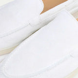 Classic Suede Loafer Pearl White