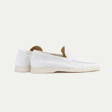 Classic Suede Loafer Pearl White