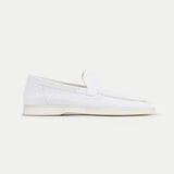 Classic Suede Loafer Pearl White